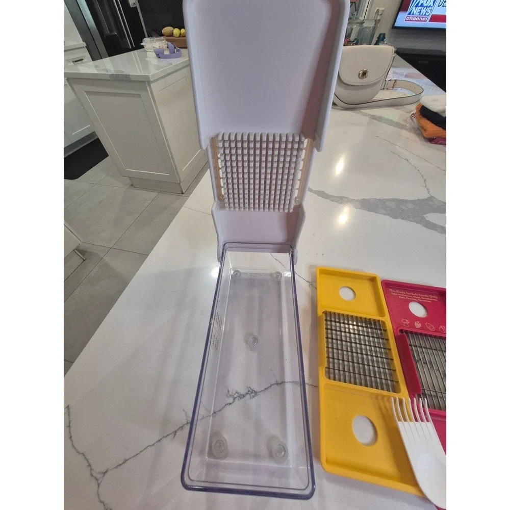 Progressive International Fruit Vegetable Chopper 3 Blades 3 Cup Container White